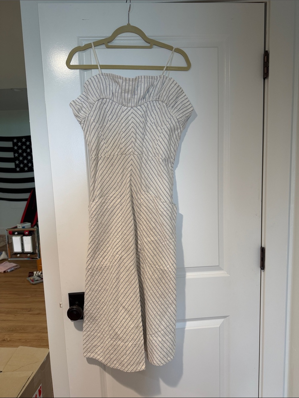 Rebecca Taylor Cream and blue striped dress